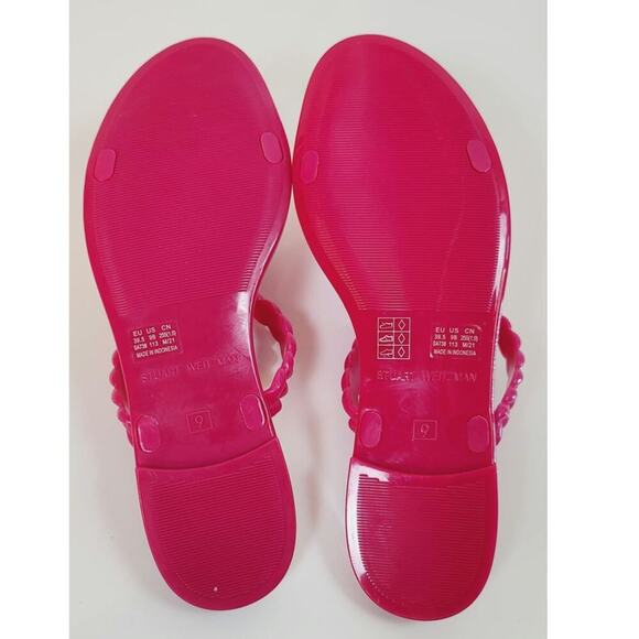 Stuart Weitzman Braida Sawyer Jelly Sandals in Magenta, sz 9 - Picture 9 of 14